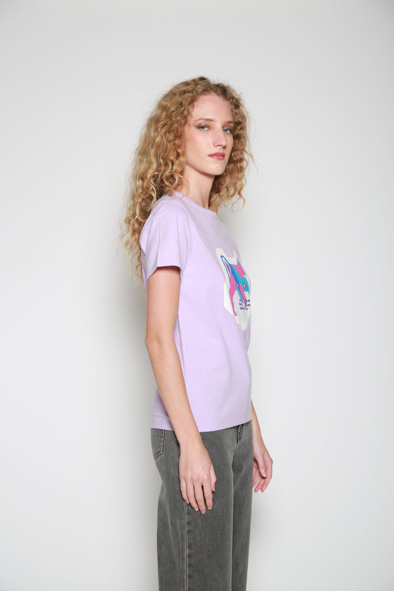Playera Pixel Fox Head Lila