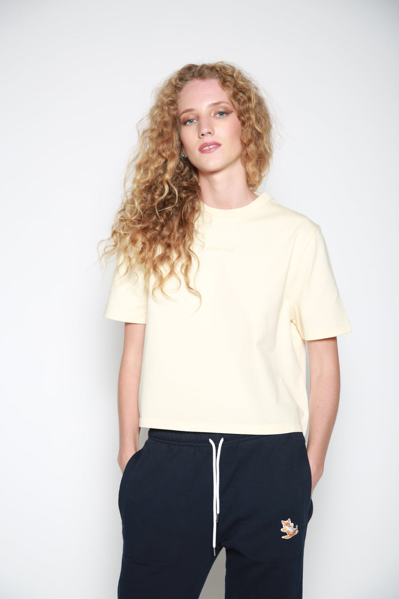Playera Embroidery Boxy Marfil