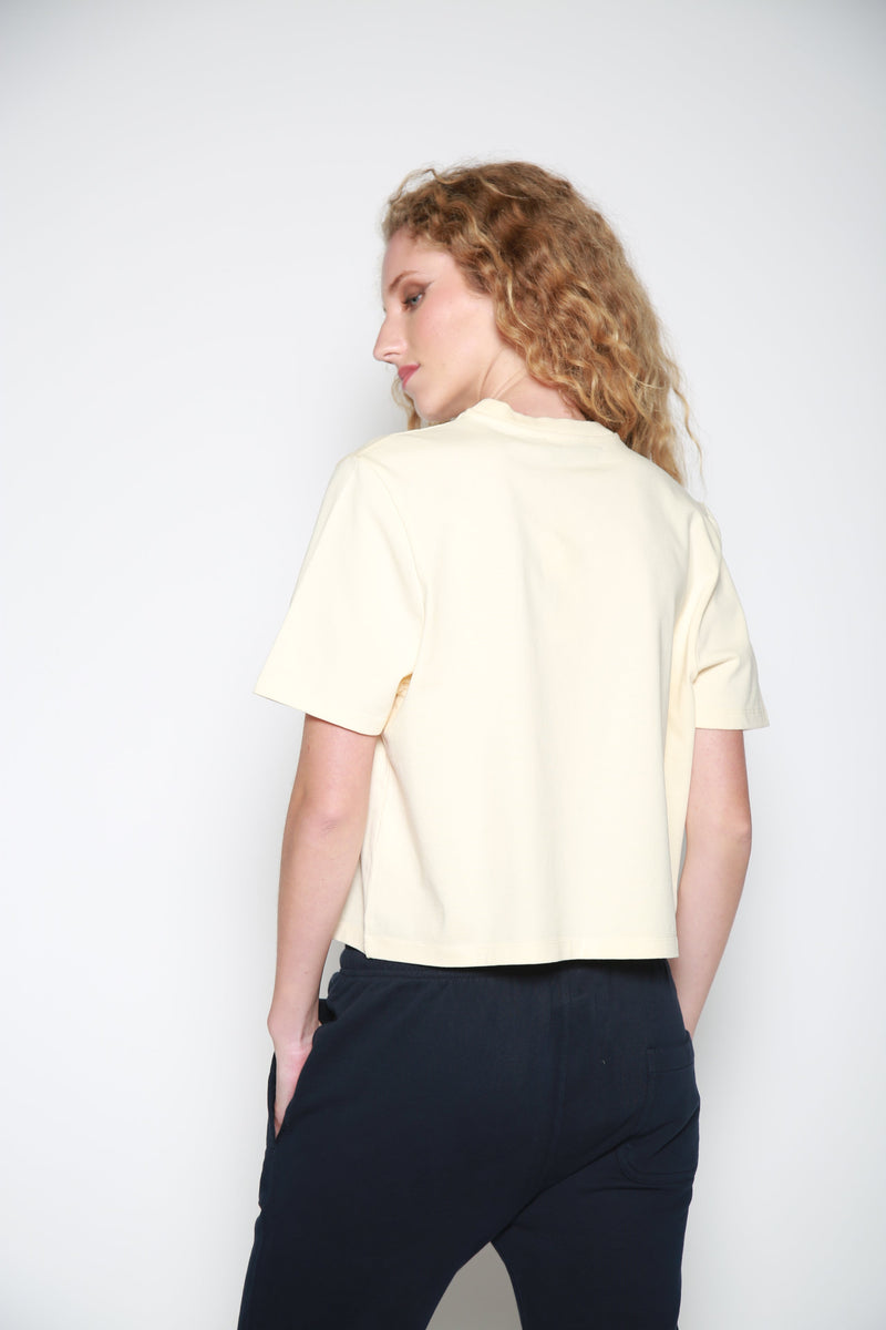 Playera Embroidery Boxy Marfil