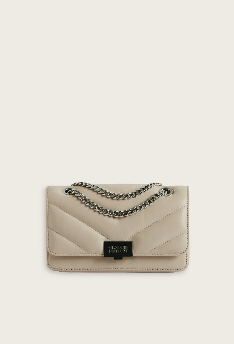 Claudie Pierlot | Bolso Angelina de cuero beige para mujer. 