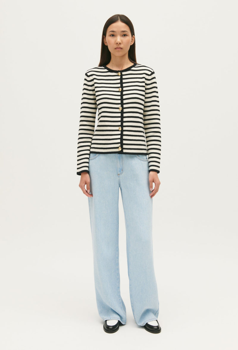 Claudie Pierlot | Cárdigan de rayas de dos colores para mujer. 