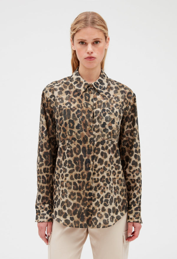 Claudie Pierlot | Camisa de leopardo beige para mujer, con grandes descuentos