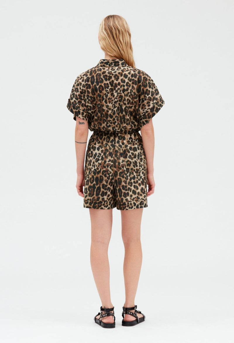 Claudie Pierlot | Mono corto de leopardo beige para mujer, con grandes descuentos