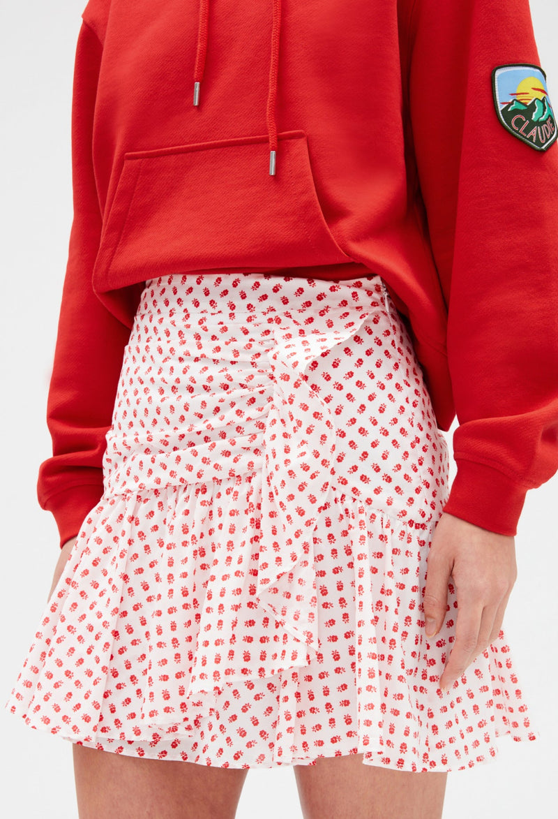 Claudie Pierlot | Falda corta con volantes rojo para mujer, con grandes descuentos