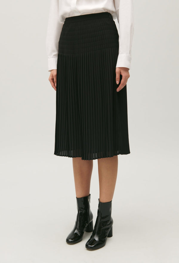 Claudie Pierlot | Falda midi plisada negra para mujer. 