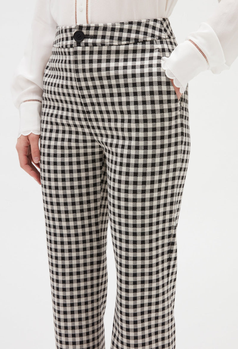 Claudie Pierlot | Pantalón cuadros bicolor negro para mujer, con grandes descuentos