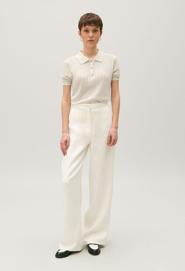 Claudie Pierlot | Pantalón de traje de mezcla de lino para mujer. 