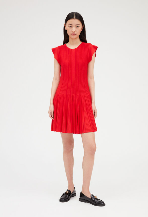 Claudie Pierlot | Vestido corto de punto rojo rojo para mujer, con grandes descuentos