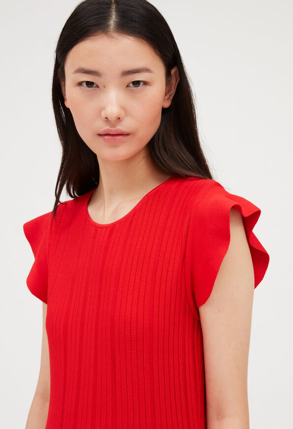 Claudie Pierlot | Vestido corto de punto rojo rojo para mujer, con grandes descuentos