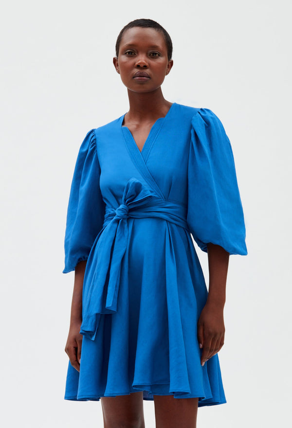 Claudie Pierlot | Vestido corto cruzado azul para mujer, con grandes descuentos