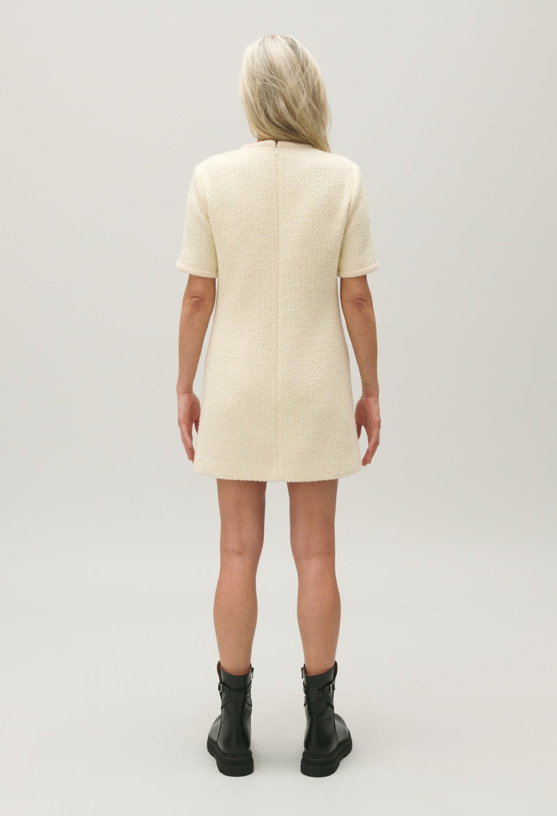 Claudie Pierlot | Vestido corto de tweed color marfil para mujer. 