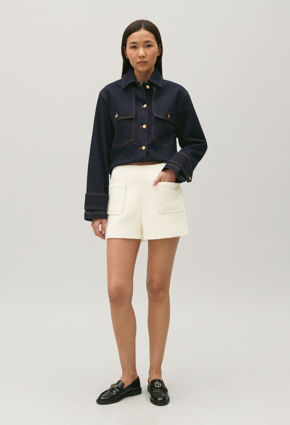 Claudie Pierlot | Short de tweed marfil para mujer. 