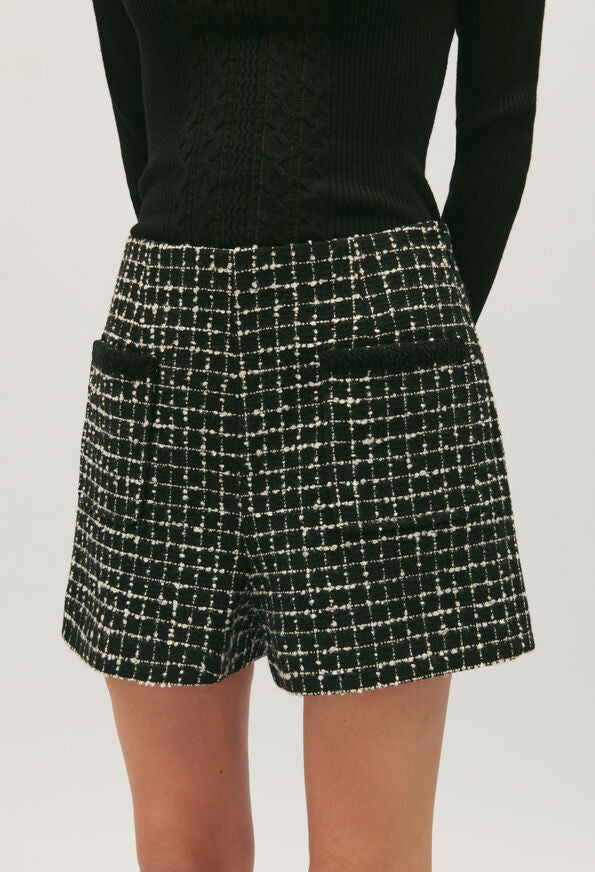 Claudie Pierlot | Pantalón corto de tweed bicolor para mujer. 