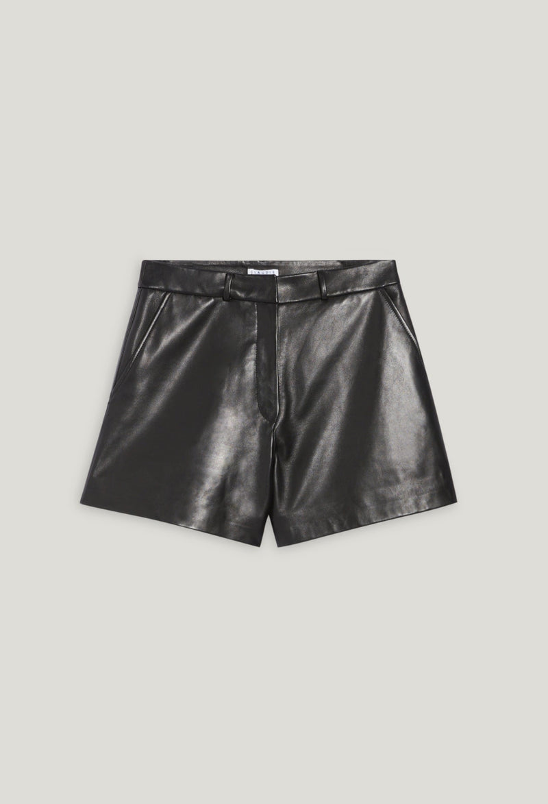 Shorts de piel negros