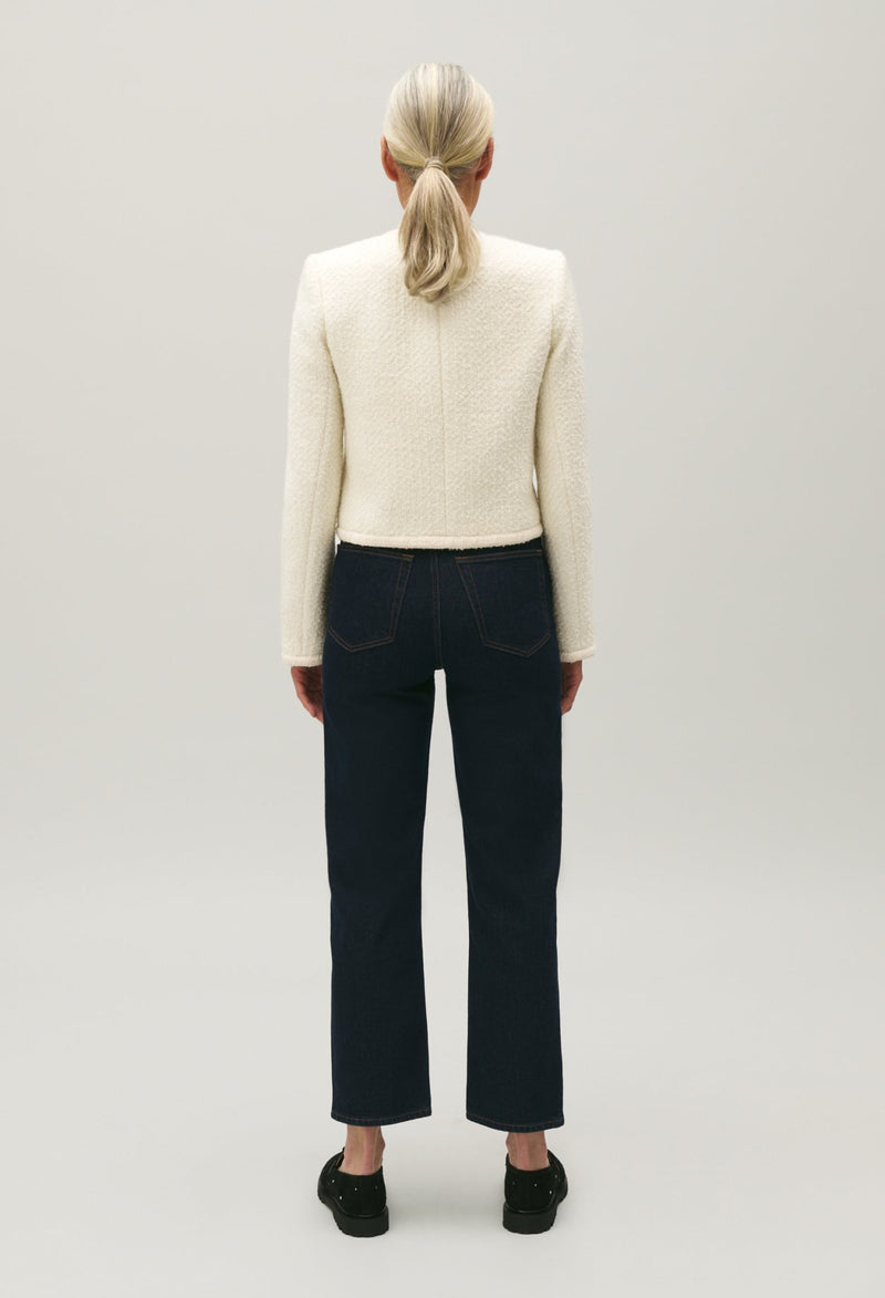 Claudie Pierlot | Chaqueta corta de tweed marfil para mujer. 