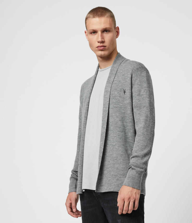 Sweater Mode Merino Open Car Grey Marl