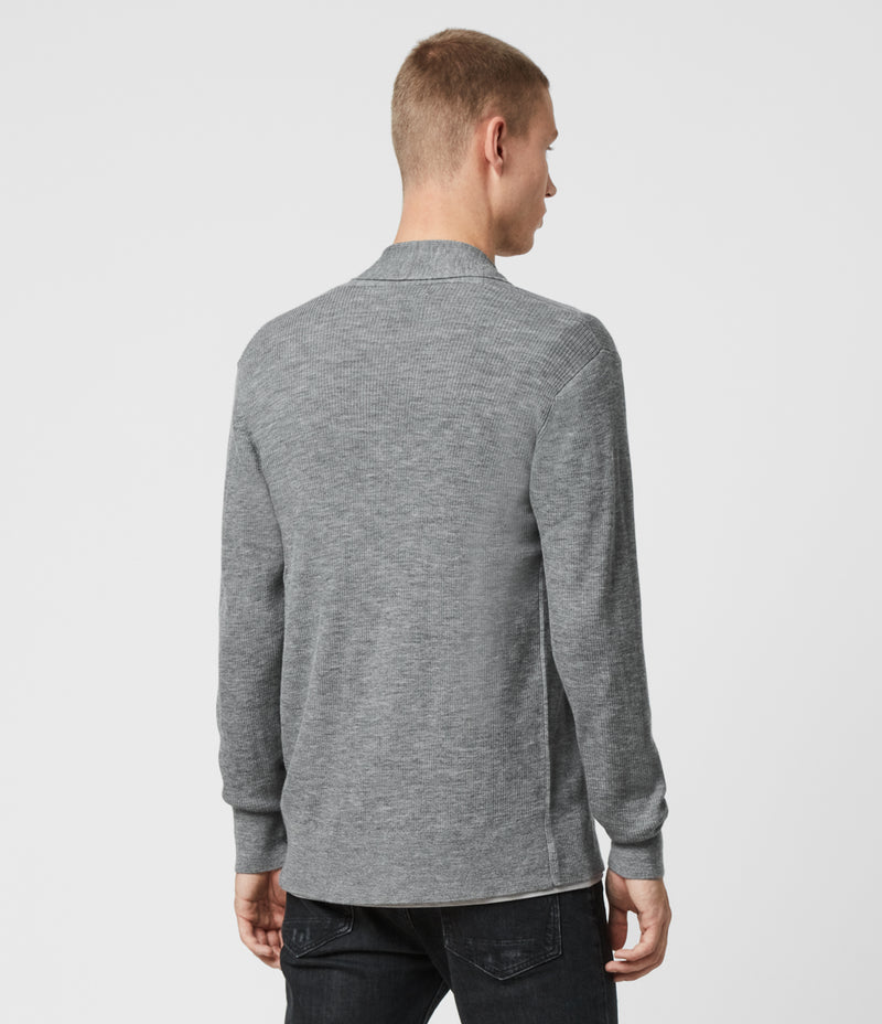 Sweater Mode Merino Open Car Grey Marl
