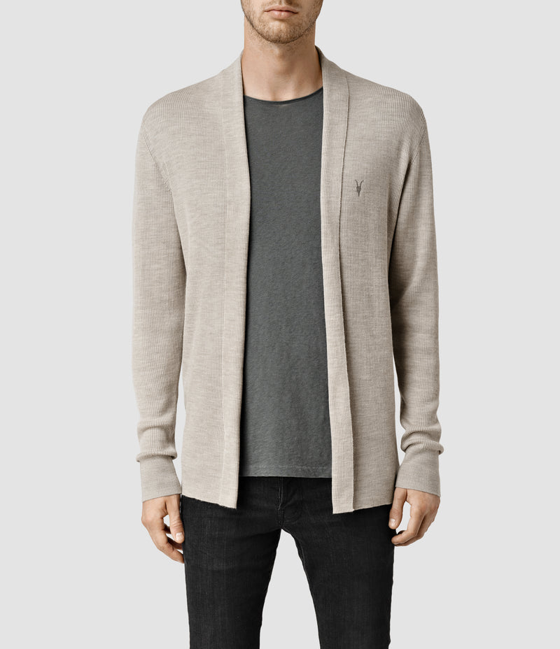 AllSaints | Sweater Mode Merino Open Car Salt Grey Marl Para Hombre