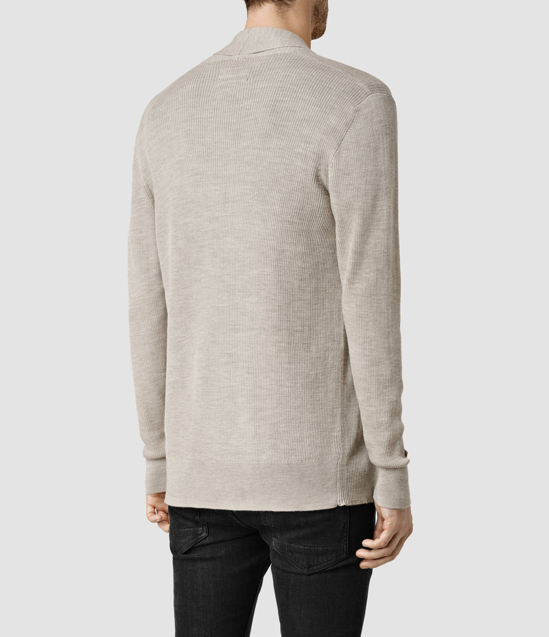 Sweater Mode Merino Open Car Salt Grey Marl