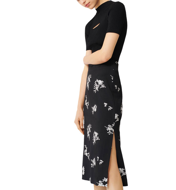 Maje | Falda Para Mujer Japeni Color Noir-Blanc