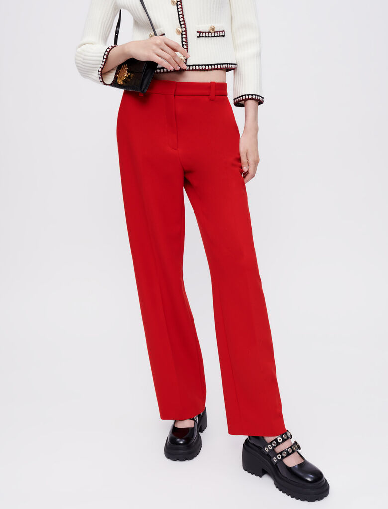 Maje | Pantalones de traje amplios rojos para mujer.