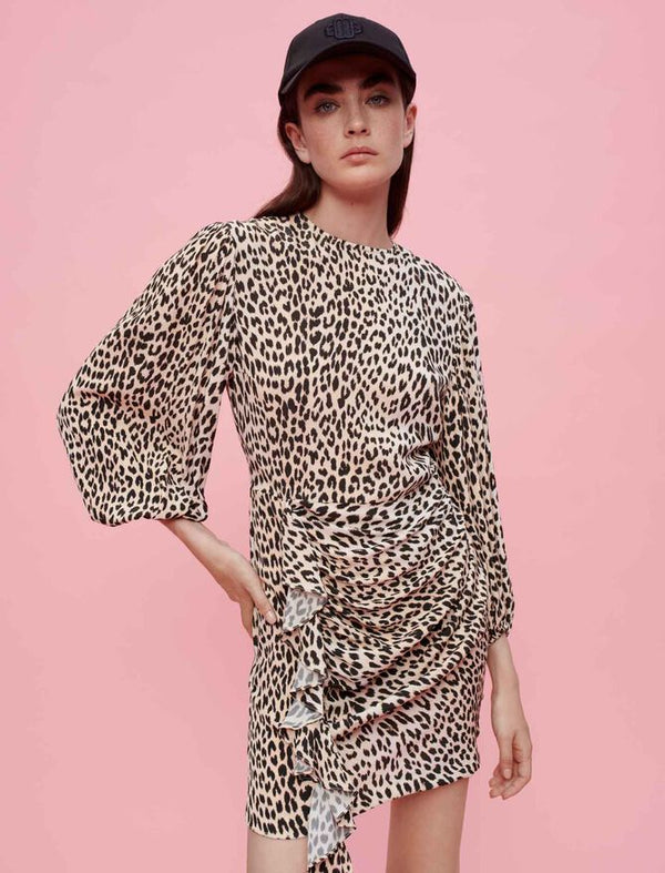 Maje | Vestido de viscosa estampado de leopardo para mujer.