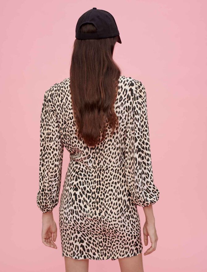 Maje | Vestido de viscosa estampado de leopardo para mujer.