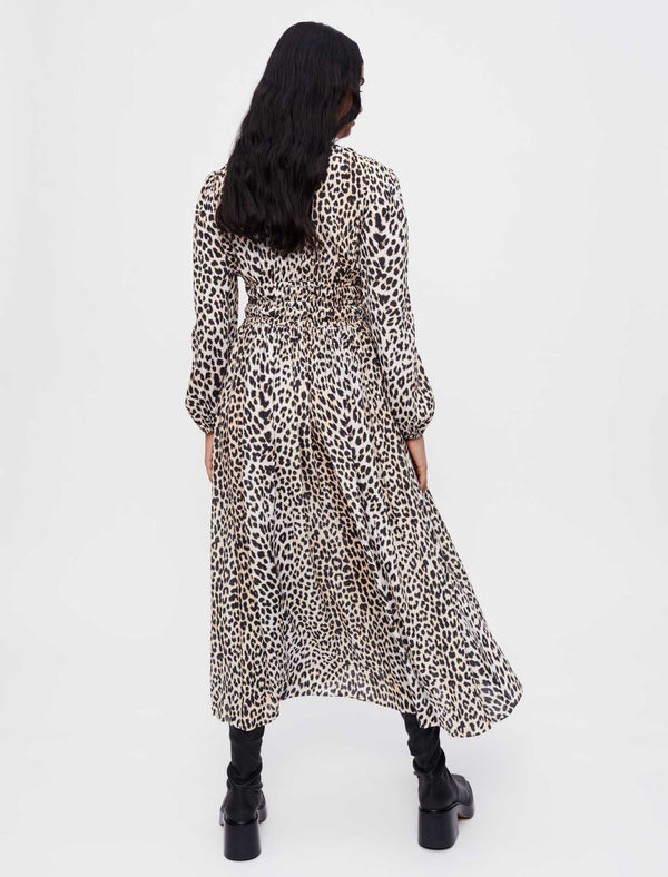 Maje | Vestido largo viscosa estampado leopardo para mujer.