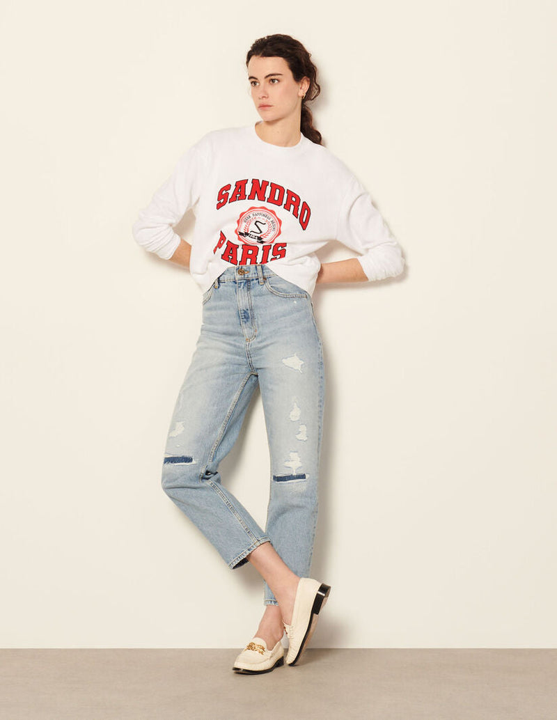 Sandro | Jeans Guylain Azul Marino para mujer.