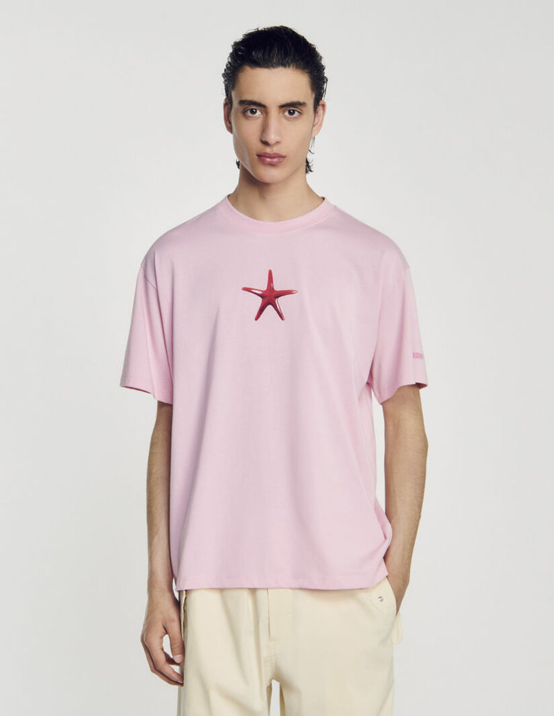 Sandro | Camiseta con estampado estrella de mar para hombre. 