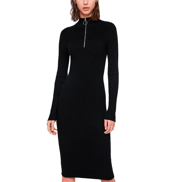 Vestido Lacey Rib Dress Negro