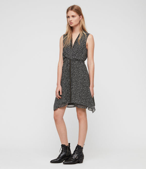 Allsaints | Vestido Negro Para Mujer Jayda Splash Dress