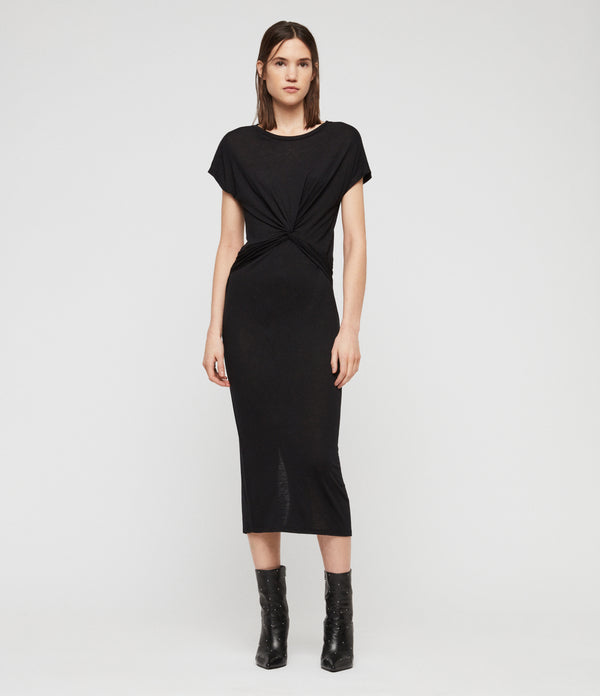 Allsaints | Vestido Negro Para Mujer Paloma Drape Dress