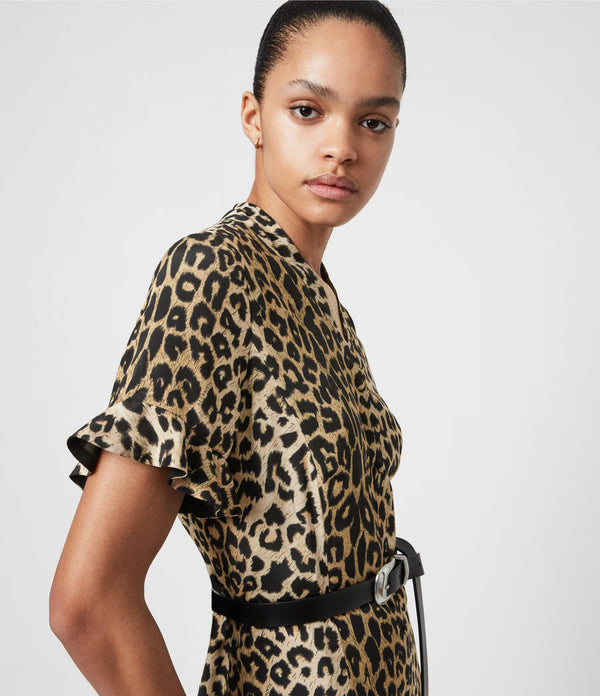 Vestido Fay Leppo Leopard Amarillo