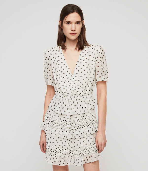 Allsaints | Vestido Blanco Para Mujer Ilia Dot Dress